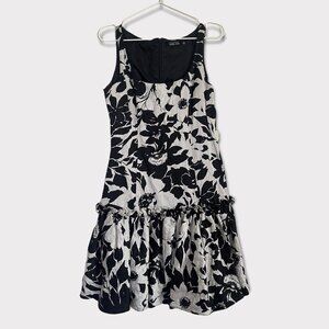 Rickie Freeman for Teri Jon Black & White Ruffle Dress Size 4